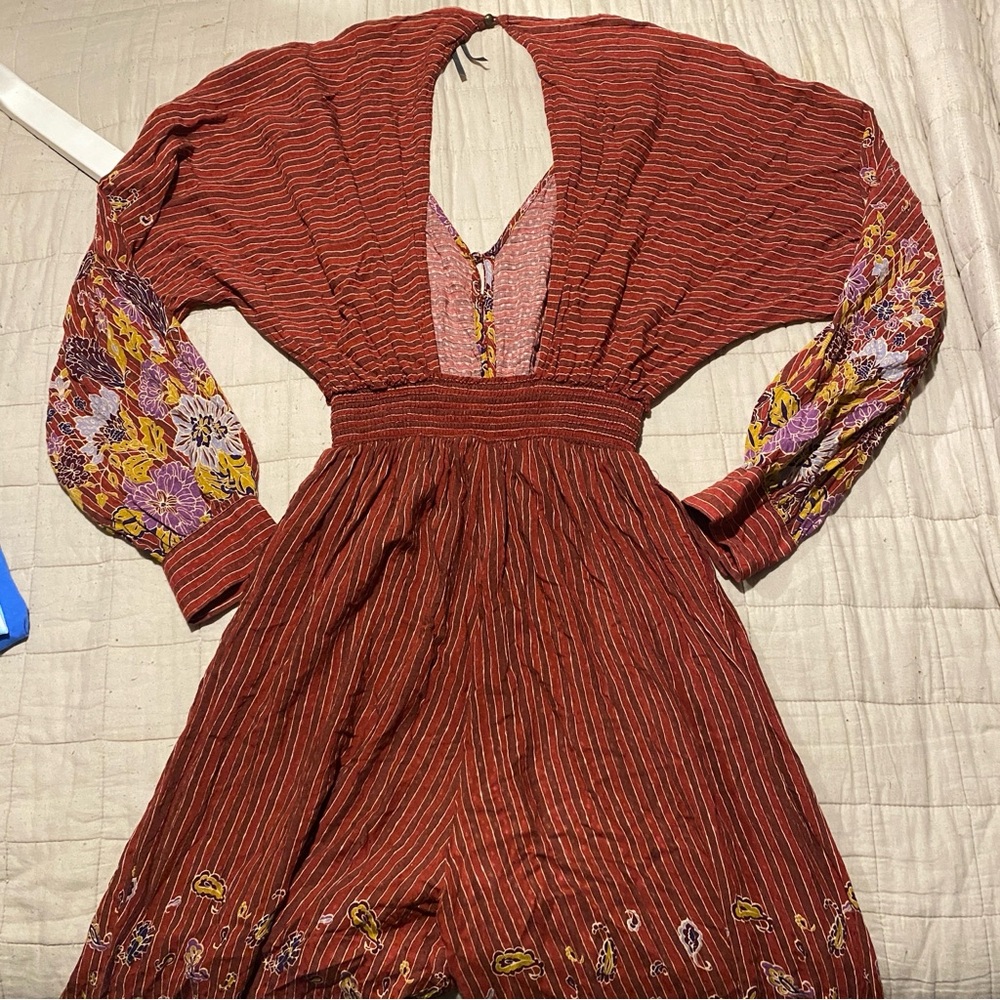 ANTHROPOLOGIE BREEZY striped open back jumpsuit womens XS - Picture 4 of 8